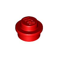 [New] Plate, Round 1 x 1 Straight Side, Red. /Lego. Parts. 4073